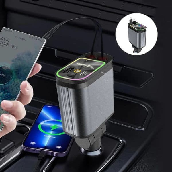 Adapatador de carga rapida 4 en 1 con proyector de luz led | Compatible con todo tipo de celular 📲