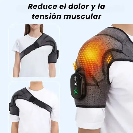 Masajeador de hombro 3 en 1 con vibración eléctrica, terapia de calor y luz roja
