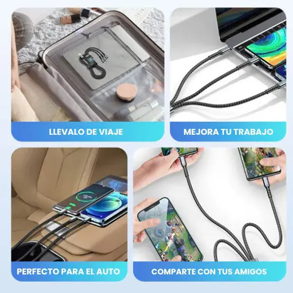 Cable 3 en 1 de carga superrápida de 100 W