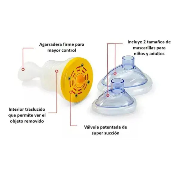 Bomba anti asfixia para niños y adultos + 2 accesorios gratis