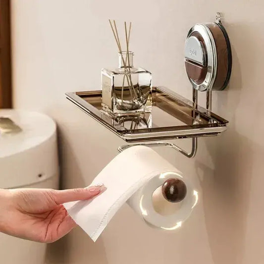 Portarrollos de papel higiénico Elegenate de acero inoxidable con ventosa