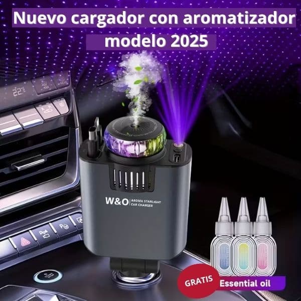 Adapatador de carga rapida 4 en 1 con proyector de luz led + 🎁3 aromatizadores gratis