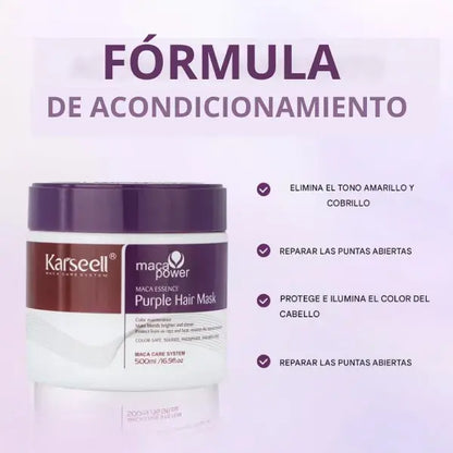 Máscarilla Capilar Morada- Fija el Color y Neutraliza Tonos.