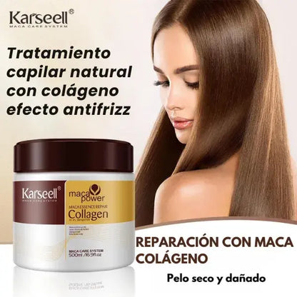 Tratamiento capilar natural con colágeno efecto antifrizz