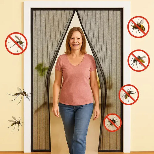 Mosquitera magnética para puerta con cierre automático