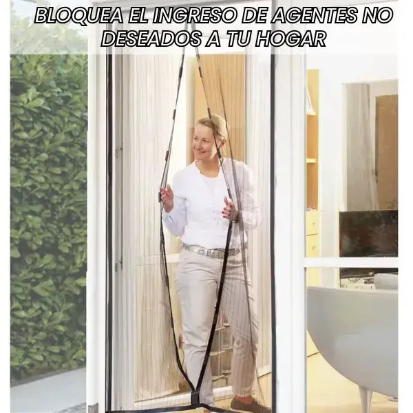 Mosquitera magnética para puerta con cierre automático