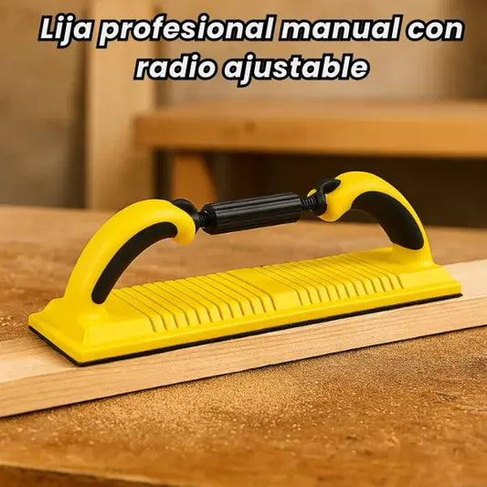 Lija profesional manual 3 en 1 con radio ajustable.