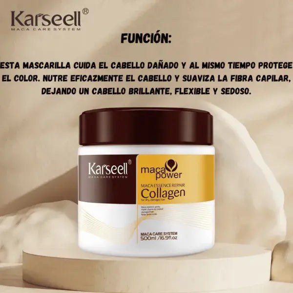 Tratamiento capilar natural con colágeno efecto antifrizz