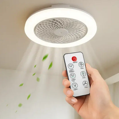 Foco Ventilador de techo con control remoto y luz.