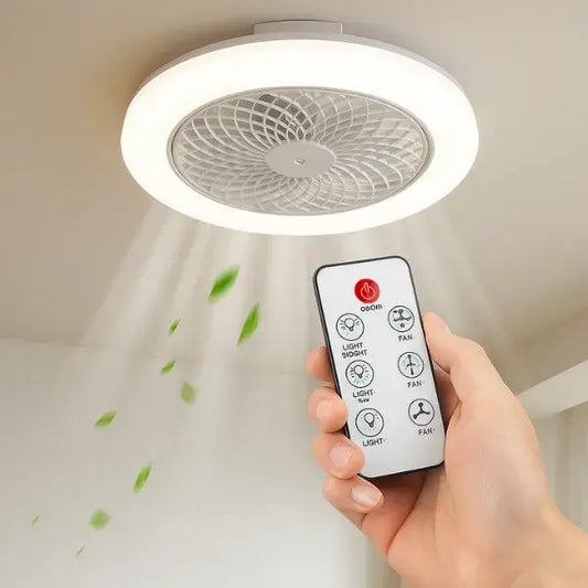 Foco Ventilador de techo con control remoto y luz.