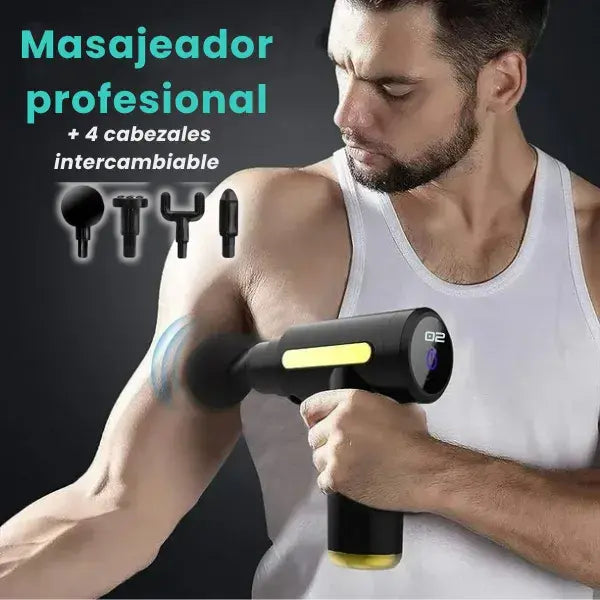 Masajeador profesional con 4 cabezales intercambiable y 6 velocidades de masaje