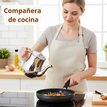 Tetera dispensadora con filtro de aceite de acero inoxidable 304