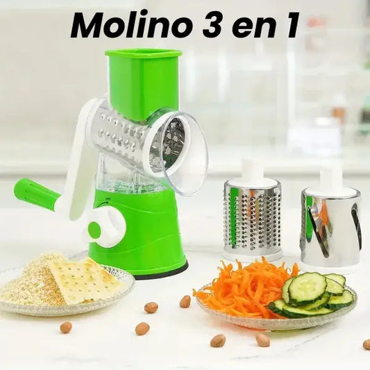 Molino 3 en 1 manual giratorio para la cocina