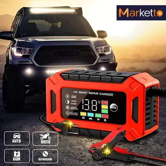 Cargador de Batería Inteligente de Auto y Moto