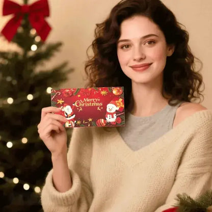Sobre de regalo navideño rojo plegable de 6 ranuras | Preventa navideña 🎄