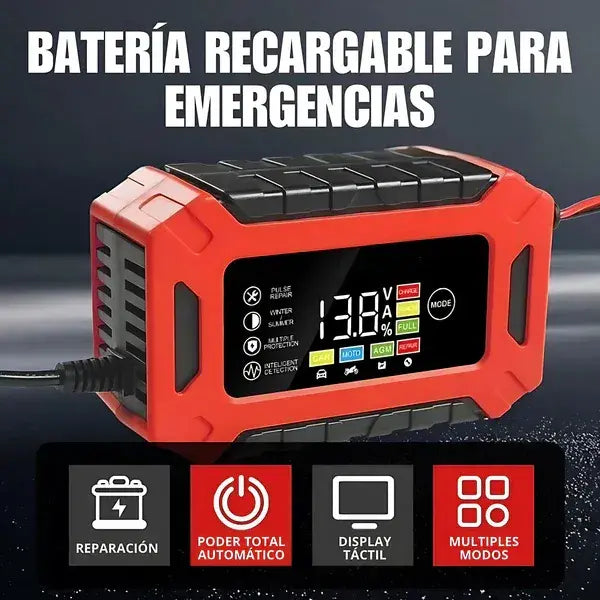 Cargador de Batería Inteligente de Auto y Moto