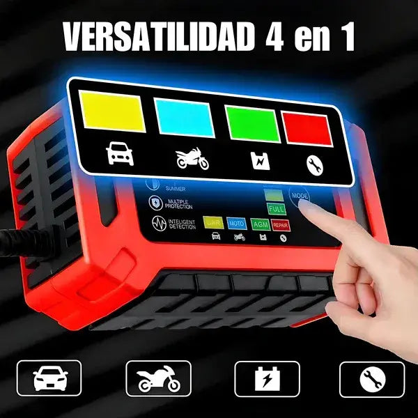 Cargador de Batería Inteligente de Auto y Moto