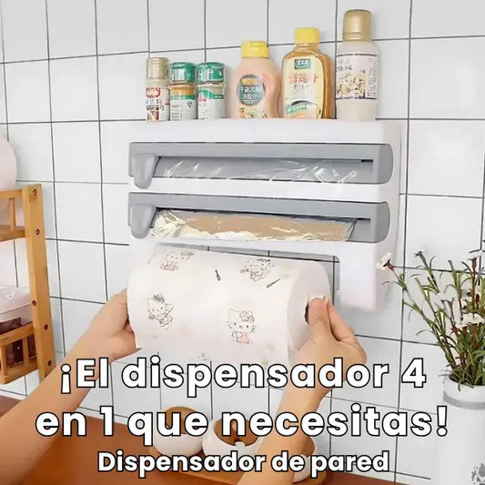 Dispensador 4 en 1 de pared para cocina.🧑‍🍳