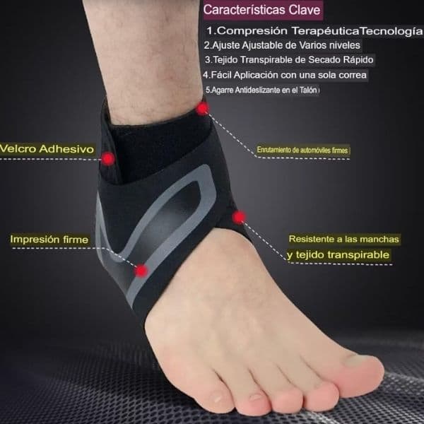 Tobillera de compresión ajustable  en neopreno