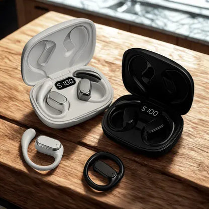Auriculares deportivos inalámbricos con bluetooth y estuche de carga rápida