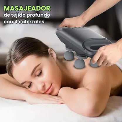 Masajeador de tejido profundo con 4 cabezales de alta potencia