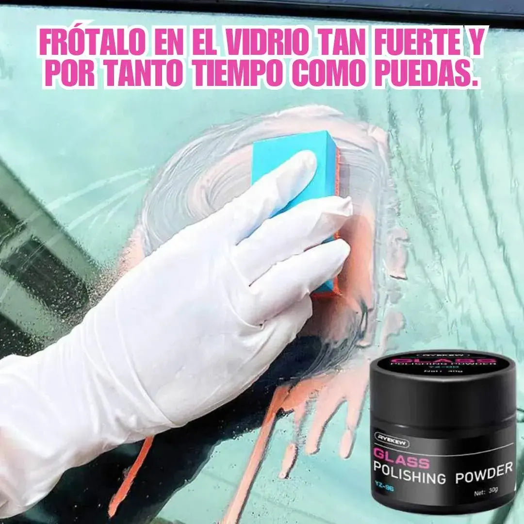 Polvo para pulir vidrio con ceróxido | Elimina manchas persistentes y acumuladas 🚗