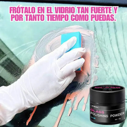 Polvo para pulir vidrio con ceróxido | Elimina manchas persistentes y acumuladas 🚗