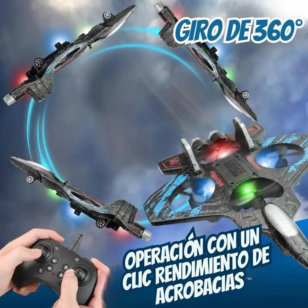 ✈️ Avión de combate RC acrobático con giro de 360° | 🔥 ¡Oferta imperdible con el 50% de dct!!