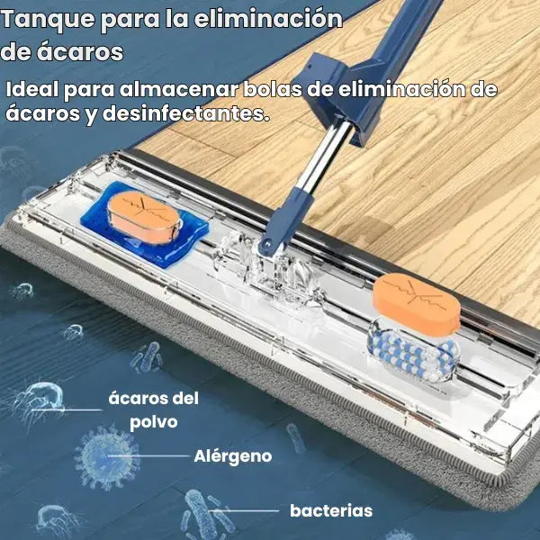 Trapeador de autoescurrido con balde plegable + 2 paños de fibra absorbentes gratis 🎁
