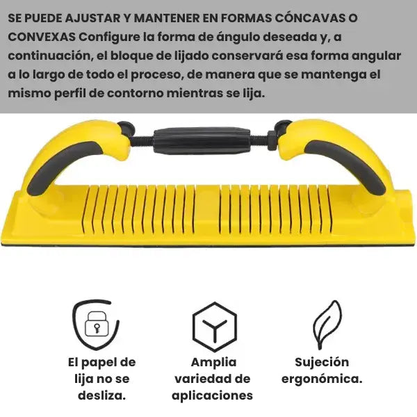 Lija profesional manual 3 en 1 con radio ajustable.