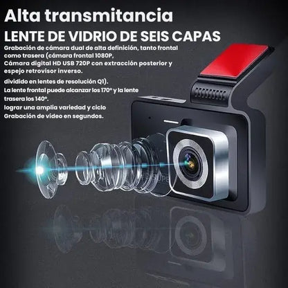 Cámara 4K HD para auto con WIFI y GPS🚘| resolución de 1080P + Visión nocturna