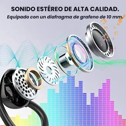 Auriculares deportivos inalámbricos con bluetooth y estuche de carga rápida