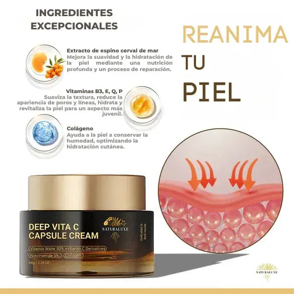 Naturaluxe™ - Crema en gel con cápsulas de vitamina C