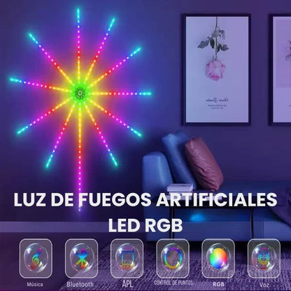Luces LED de fuegos artificiales con control remoto