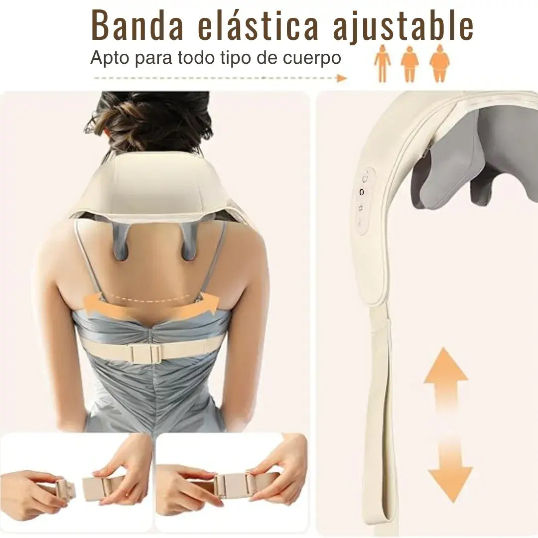 Masajeador de cuello y hombros eléctrico con calor infrarrojo y múltiples modos de masaje