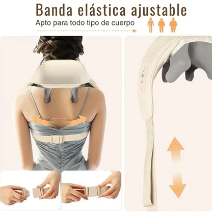 Masajeador de cuello y hombros eléctrico con calor infrarrojo y múltiples modos de masaje