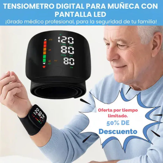 Tensiómetro digital para muñeca con pantalla led