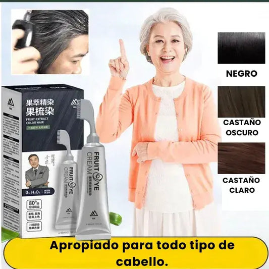 Tinte para el cabello con esencia de frutas con peine aplicador