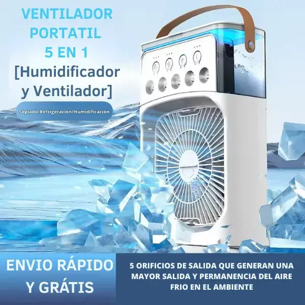 Ventilador 5 en 1 de aire frio portátil