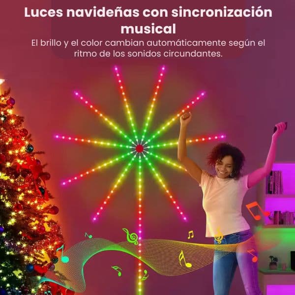 Luces LED de fuegos artificiales con control remoto
