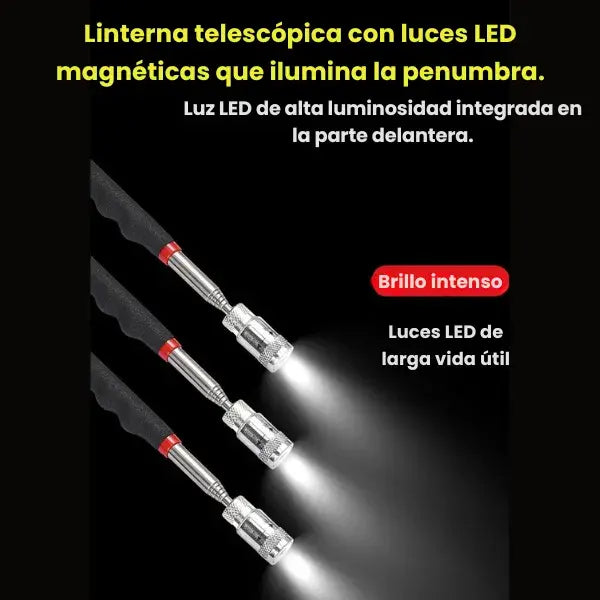 Herramienta magnética retráctil con luz led