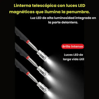 Herramienta magnética retráctil con luz led