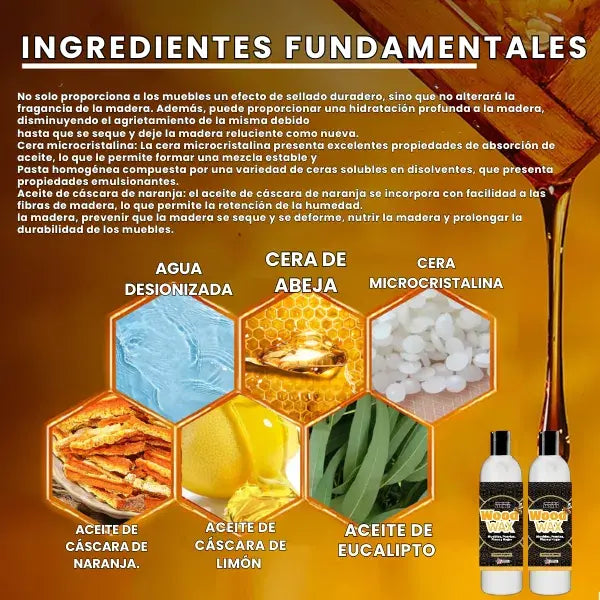 🔥Último día oferta 2x1 1000 ml🔥| Cera de abejas liquida restauradora de madera