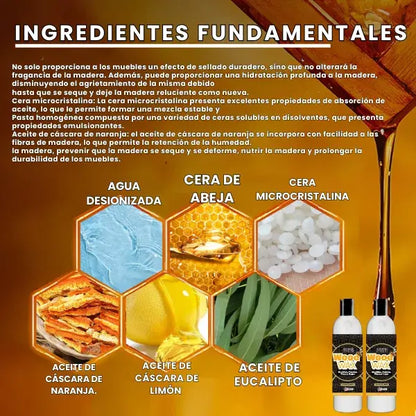 🔥Último día oferta 2x1 1000 ml🔥| Cera de abejas liquida restauradora de madera