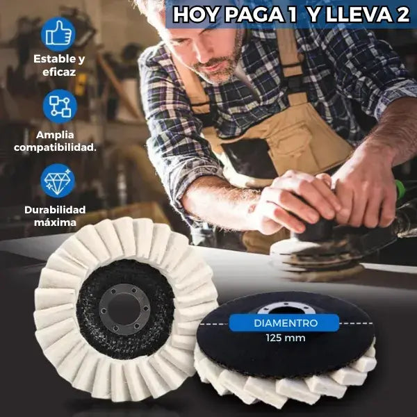 Disco pulidor de lana para amoladora angula | Paga 1 y lleva 2
