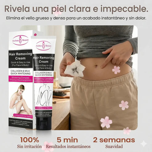 Crema depilatoria sin dolor | Piel suave en minutos