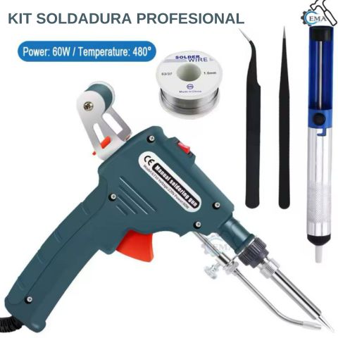 Cautin profesional eléctrico | Incluye 3 accesorios + 🎁alambre para soldar gratis.
