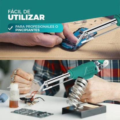 Cautin profesional eléctrico | Incluye 3 accesorios + 🎁alambre para soldar gratis.