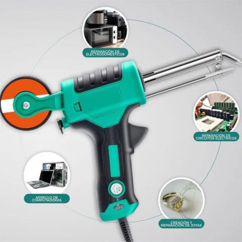 Cautin profesional eléctrico | Incluye 3 accesorios + 🎁alambre para soldar gratis.