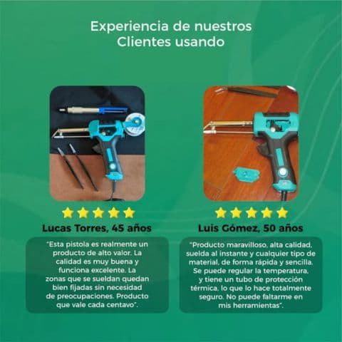 Cautin profesional eléctrico | Incluye 3 accesorios + 🎁alambre para soldar gratis.